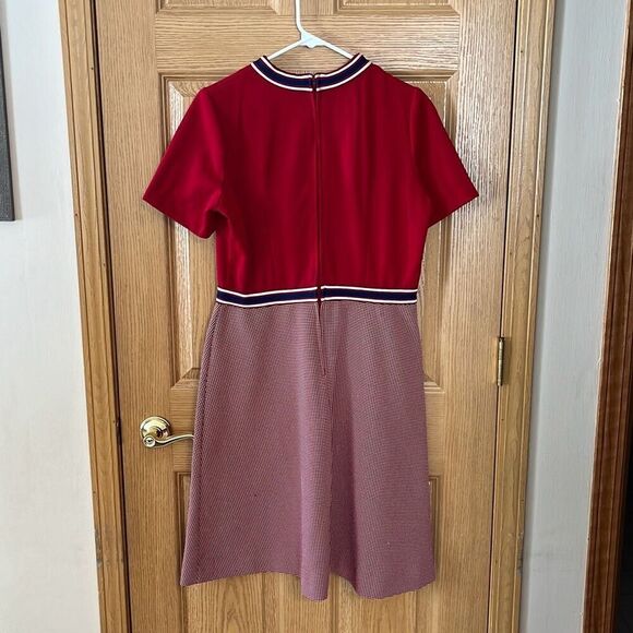Vintage Better Half Red White Blue Short Sleeve Dress Large - Picture 2 of 4